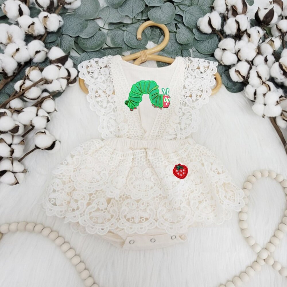The Very Hungry Caterpillar Dress Romper Smash Cake Birthday Outfit Clothes